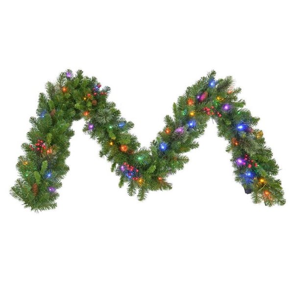 Holiday Bright Lights Celebrations Home 10 in. D X 9 ft. L LED Prelit Multicolored Garland MCPGAR9BOMUA
